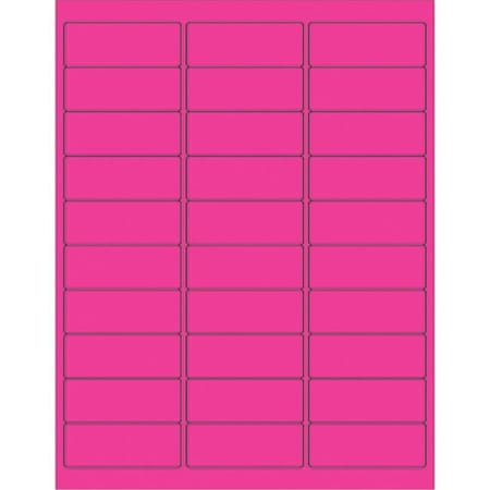 Box Partners Box Partners LL173PK 2.63 x 1 in. Fluorescent Pink Rectangle Laser Labels - Pack of 3000 LL173PK